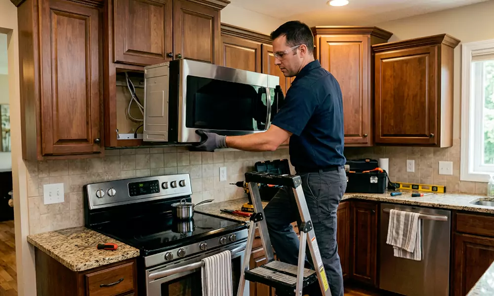 Microwave Installation in Framingham, MA